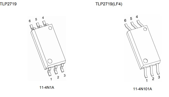 Mechanical Drawing - Toshiba TLP2719 High-Speed Photocouplers Mechanical Drawing - Toshiba TLP2719 High-Speed Photocouplers